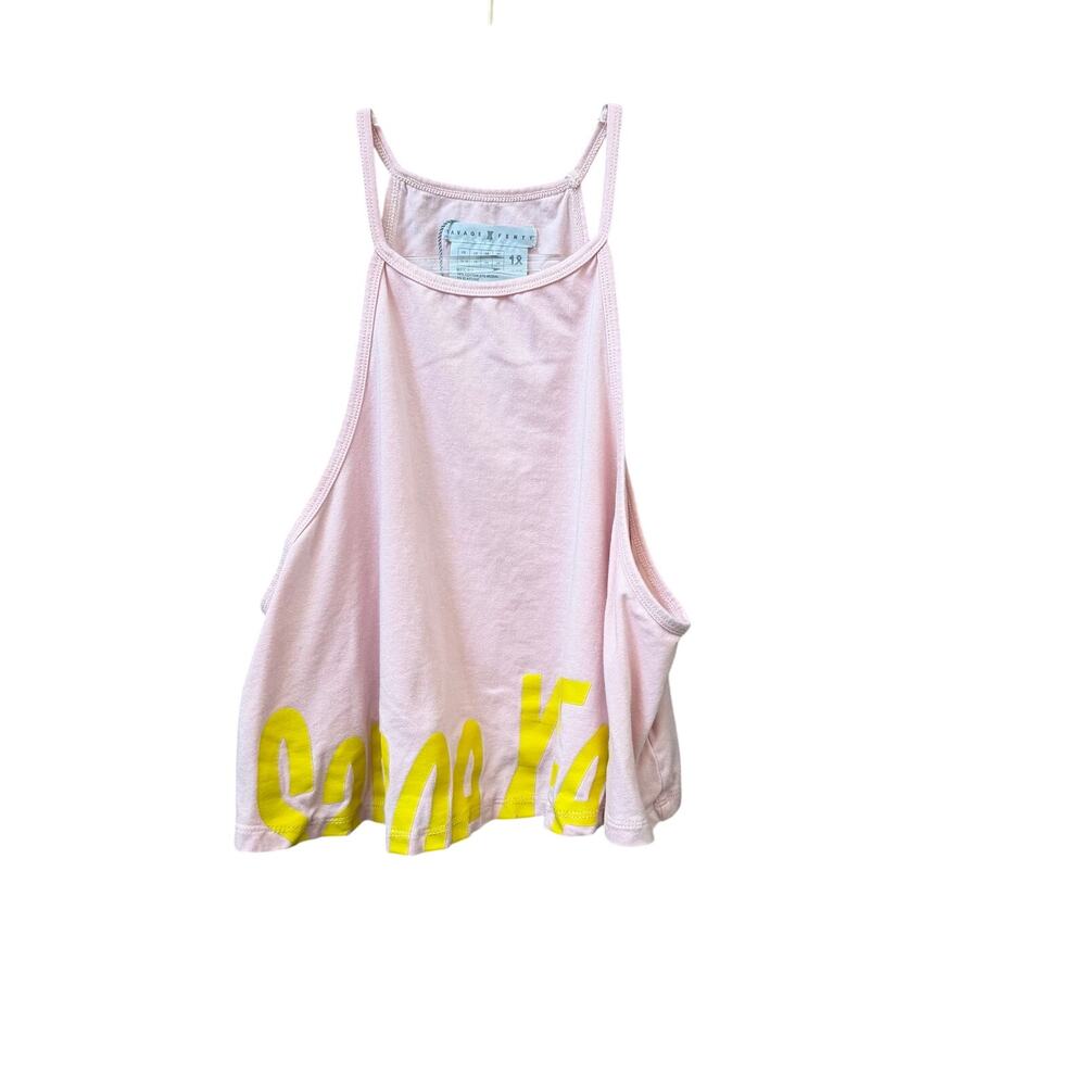 Savage Fenty Cropped Pink Logo Tank Size 1X Essential Soft Lounge